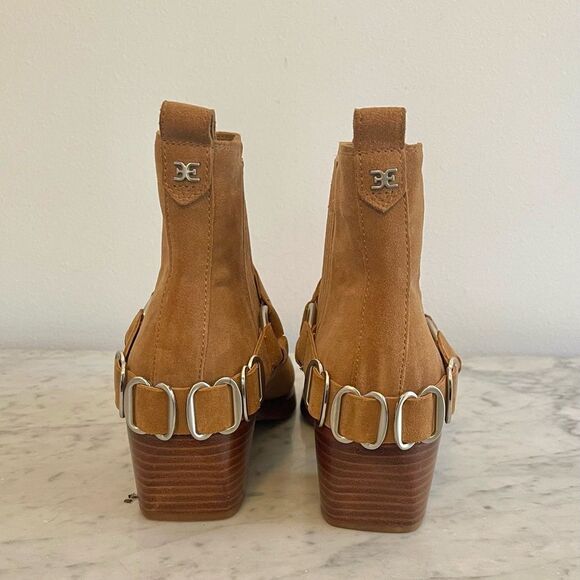 Sam Edelman Bellamie sz 9 Tan Suede Ankle Boots - Picture 3 of 6